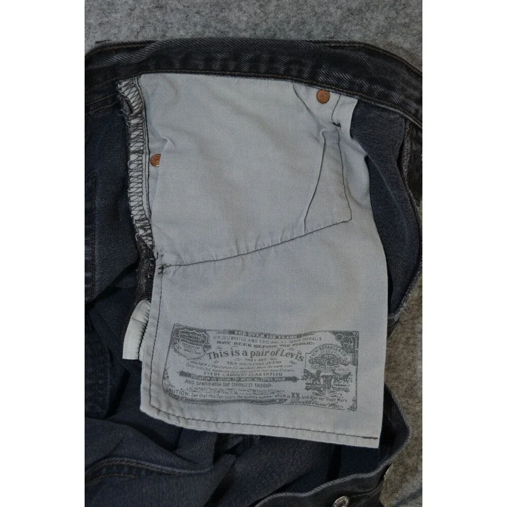 Vintage Levis 501 XX Button‎ Fly Denim 36x32 Fits 34x31 black Loose Jeans